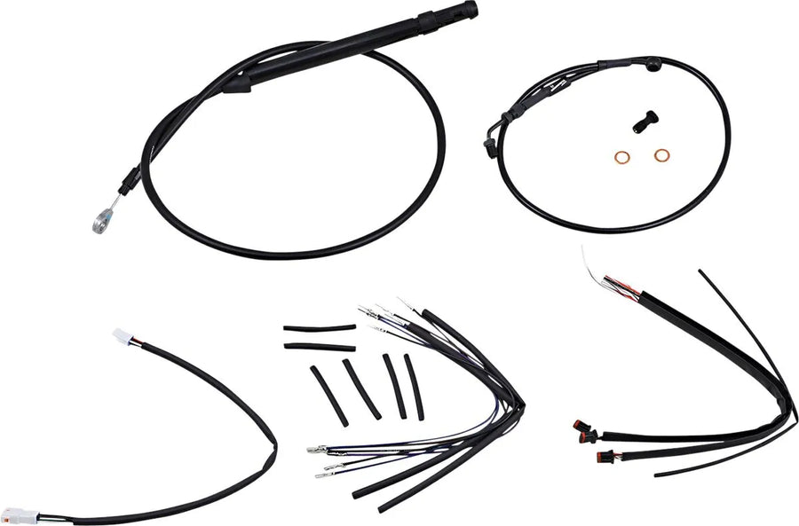 harley davidson flfb [BURLY BRAND] - Kit de cabo de guidão e linha de freio para guidão Burly Ape
