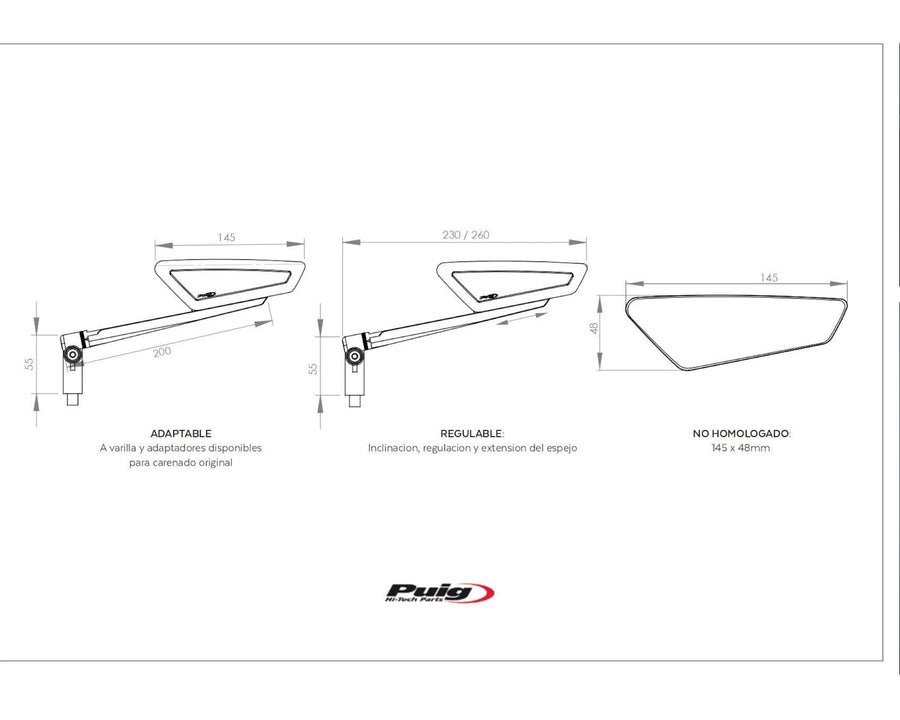 KTM 890 DUKE R [2025] – Espelho retrovisor do para-brisa com carenagem HyperNaked