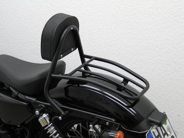 Harley Davidson Sportser quarenta e oito [2010-2020]-barra marmissy com travesseiros e bagagem, preto