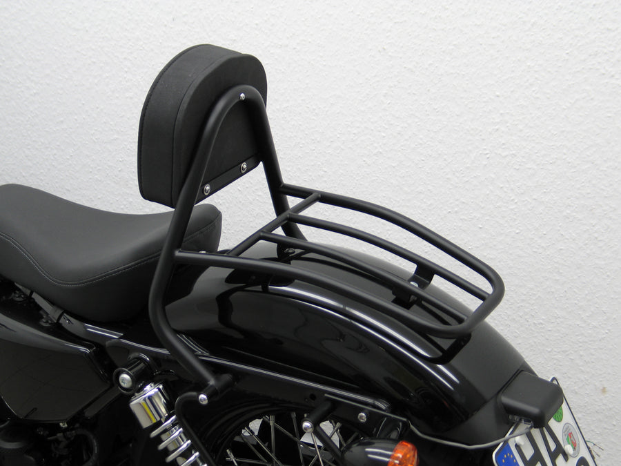 Harley Davidson Sportser quarenta e oito [2010-2020]-barra marmissy com travesseiros e bagagem, preto