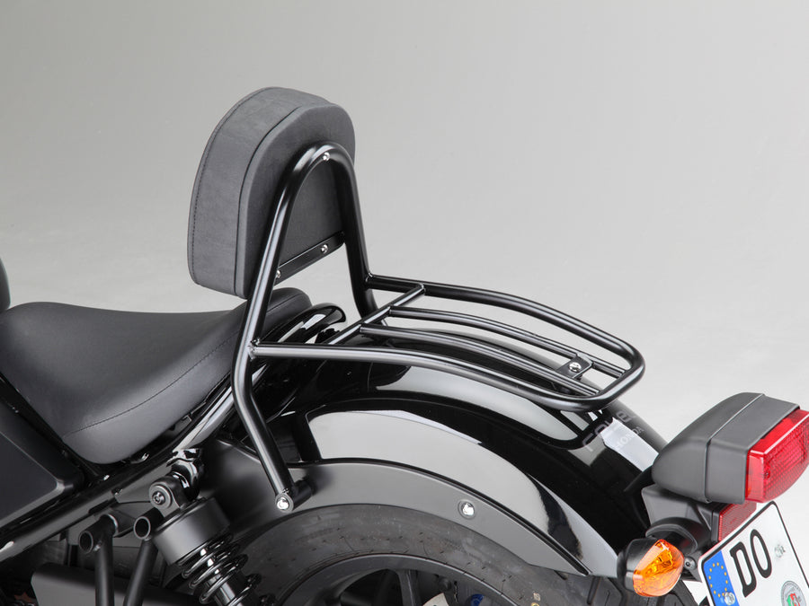 HONDA CMX 500 REBEL (PC56A) 2017- [2017] - Driver Sissy Bar com travesseiros e rack de bagagem, preto