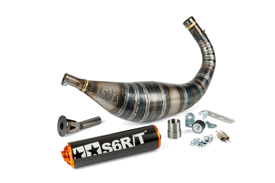 Malaguti XTM Enduro 50 2T AM6 [2004–] - Auspuff R/T 80–90 Schwarz / Orange