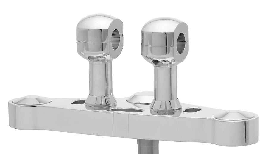 Riser de alumínio para guidão com riser de 31-alumínio para guidão com 31,75 mm (1 1/4 ′) Ø, 75 mm de altura, polido. Com thread de 1/2 ″ UNC.