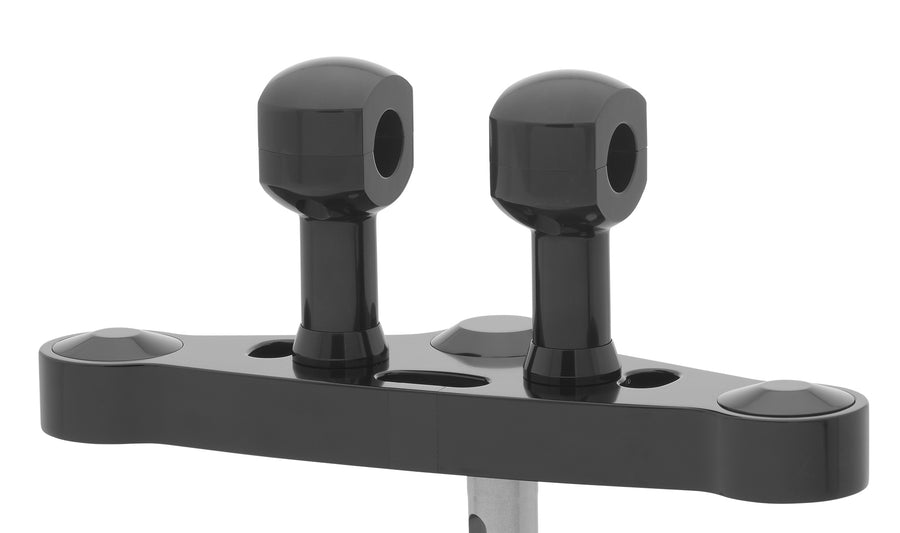 Riser de alumínio para guidão com riser de 31-alumínio para guidão com 31,75 mm (1 1/4 ′) Ø, 75 mm de altura, anodizado preto. Com thread de 1/2 ″ UNC.