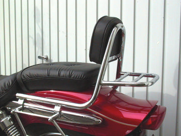 Suzuki GZ 125 Marauder [1998-2001] - Barra de maricas feita de cachimbo com travesseiros e bagagem