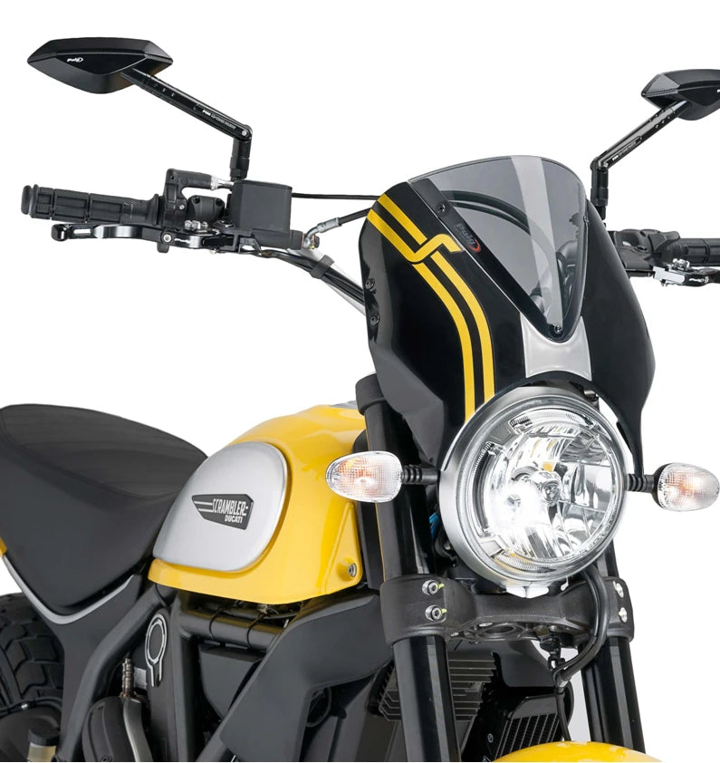DUCATI SCRAMBLER 800 ICON DARK [2025] – Viseira de pára-brisa RetroVision – Preto