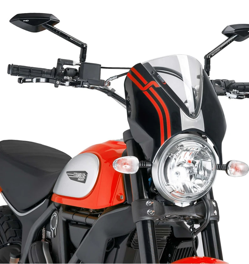 DUCATI SCRAMBLER 800 ICON DARK [2025] – Visor de pára-brisa RetroVision – Colorido