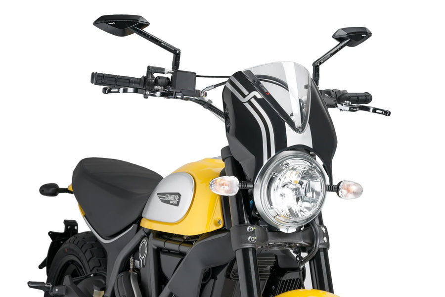 DUCATI SCRAMBLER 800 ICON DARK [2025] – Viseira de pára-brisa RetroVision – Preto