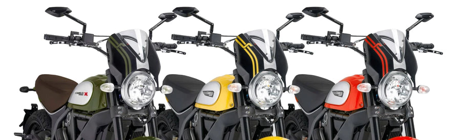 DUCATI SCRAMBLER 800 ICON DARK [2025] – Visor de pára-brisa RetroVision – Colorido