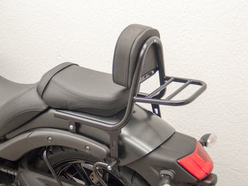 Kawasaki Vulcan S (EN650A) 2015-2020 e (En650J) 2021- [2015-2020]- barragem de maricas feita de cachimbo com travesseiros e rack de bagagem, preto