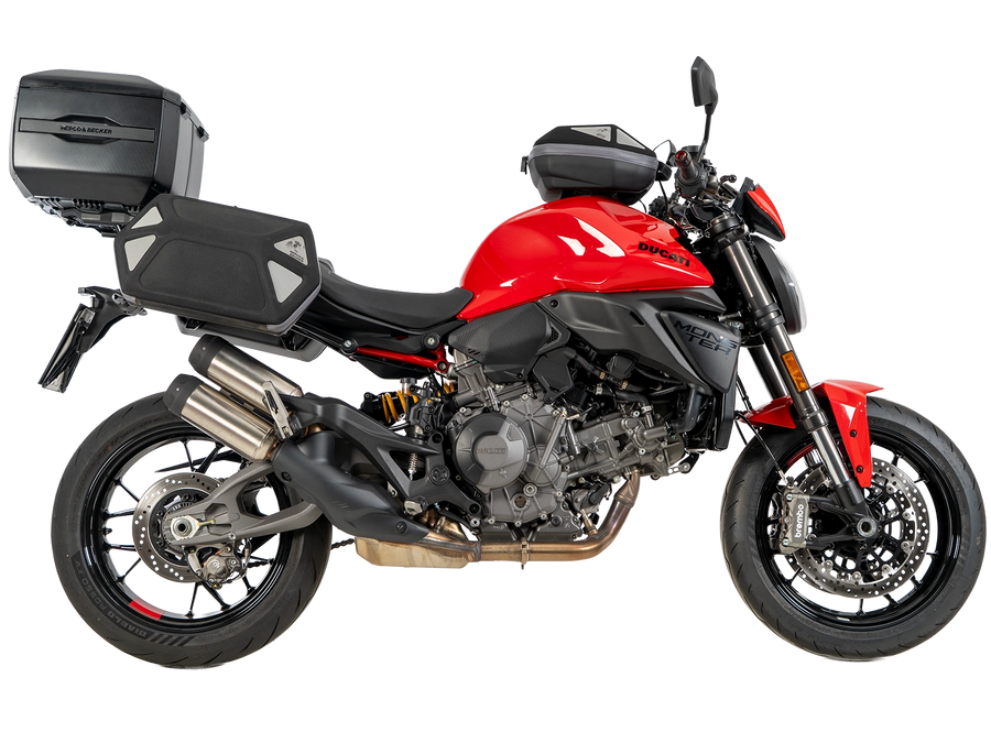 Ducati Monster 890 / + [2026] - Smartrack-Set mit Xcore Topcase silber/schwarz