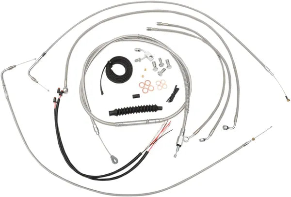 Harley Davidson Fxsb [LA CHOPPERS] - Kit completo de cabo/linha de freio trançado em aço inoxidável