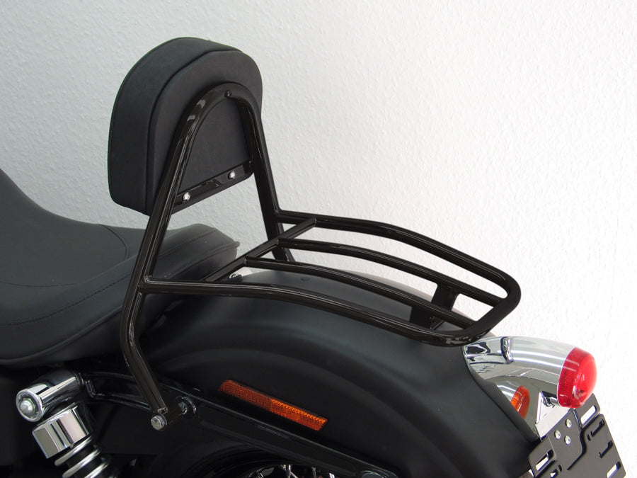 Harley Davidson Dyna Street Bob (FXDB) 2009-2013 [2009-2013]-barra marmissy com travesseiros e rack de bagagem, preto