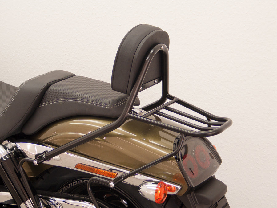 Harley Davidson Dyna Fat Bob [2008-2013] - barra de passageiro com travesseiro e bagagem, preto