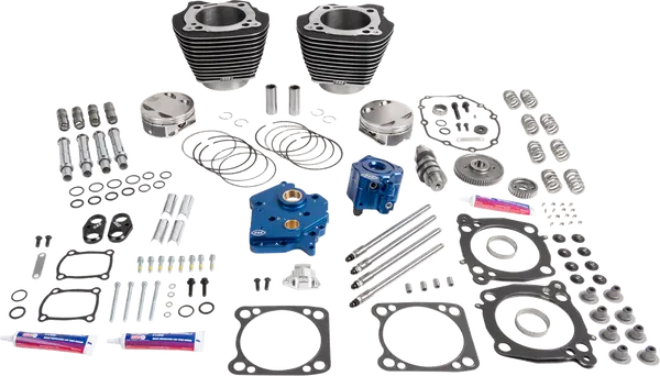 Harley-Davidson FXBB 1923 Softail Street Bob Solo 117 [2026] - 132" Power Package Motorleistungs-Kit – Oberfläche: Schwarz, Hervorgehobene Lamellen – Bild 2