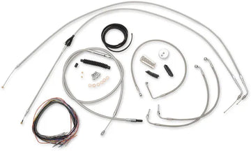 Harley Davidson Flhri [LA CHOPPERS] - Kit completo de cabo/linha de freio trançado em aço inoxidável