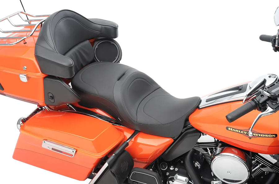 Harley Davidson Touring [DRAG SPECIALTIES] – Assento de couro 2-Up, compatível com encosto, Touring