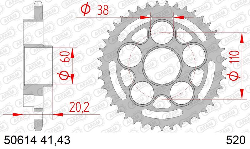 Ducati Hypermotard 950 [AFAM] - Roda dentada padrão em aço - 520