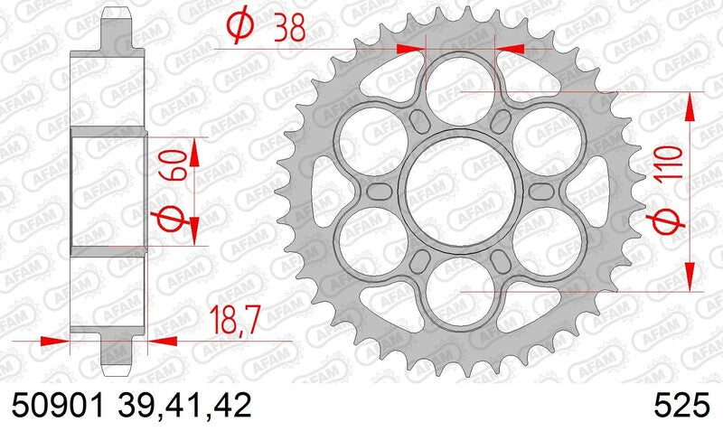 Ducati Panigale 1199 [AFAM] - Roda dentada em aço padrão - 525
