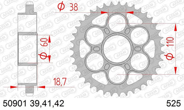 Ducati Panigale 1199 [AFAM] - Roda dentada em aço padrão - 525