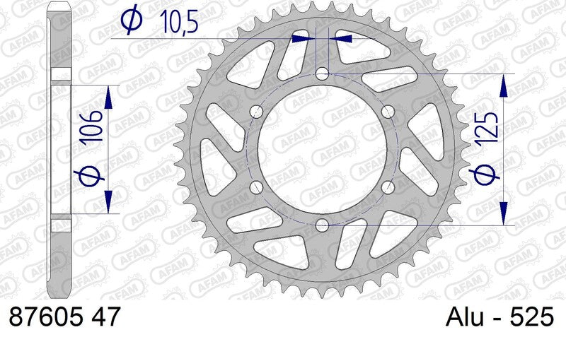 Triumph Daytona 675 [AFAM] - Roda dentada padrão em alumínio - 525