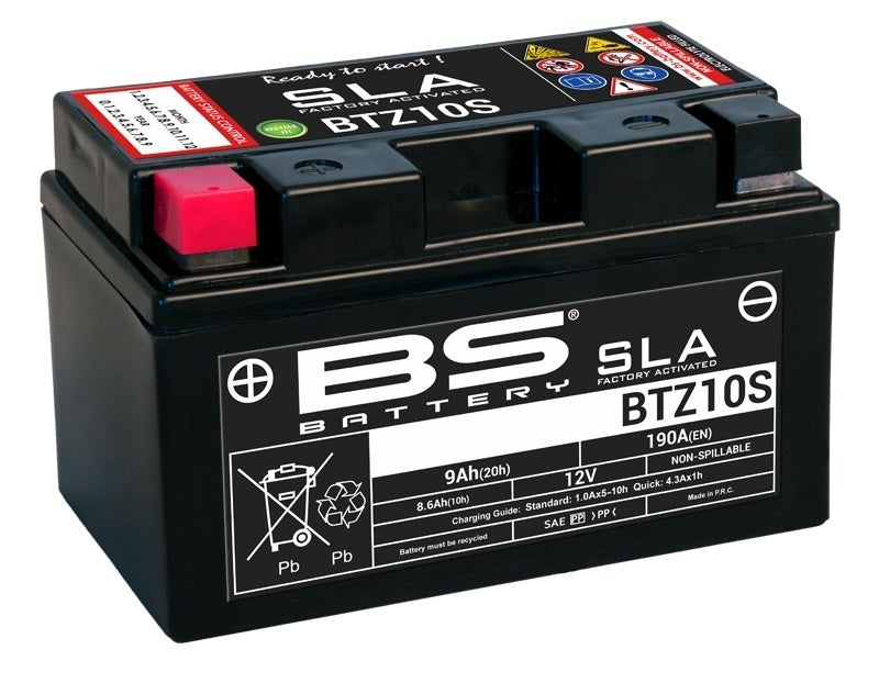 Yamaha Sp [BS BATTERY] - Bateria sem manutenção SLA ativada de fábrica - BTZ10S