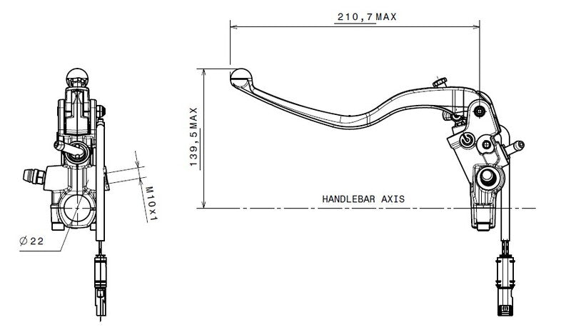 Ducati Diavel 1200 [BREMBO] - Cilindro mestre da embreagem Ø15x19mm titânio