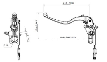 Ducati Monster 1200 [BREMBO] - Cilindro mestre da embreagem Ø15x19mm titânio - 0