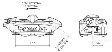 Ducati Diavel 1200 [BREMBO] - Pinça de freio dianteiro direito M4 titânio Ø34mm - 0