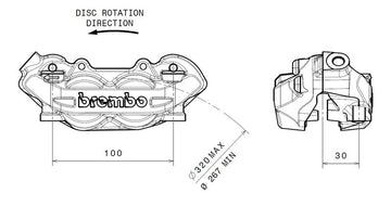 Aprilia Smv 1200 Dorsoduro [BREMBO] - Pinça de freio dianteiro esquerdo P4 Ø32mm - 0
