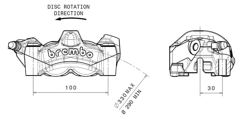 Ducati Monster 1200 [BREMBO] - Pinça de freio dianteiro esquerdo M50 titânio Ø30mm