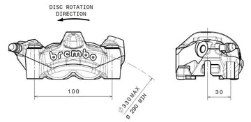 Ducati Monster 1200 [BREMBO] - Pinça de freio dianteiro esquerdo M50 titânio Ø30mm - 0