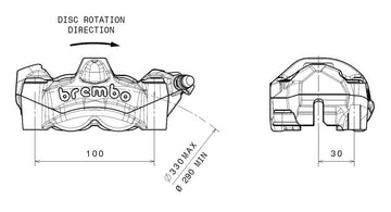 Honda Cb 1000 [BREMBO] - Pinça de freio dianteiro esquerdo M50 titânio Ø30mm - 0