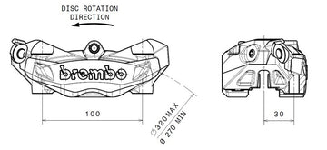 Triumph Speed ​​​​Twin 1200 [BREMBO] - Pinça de freio M4 frontal esquerda titânio Ø32mm