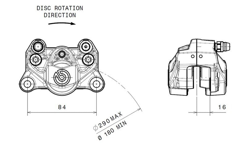 Ducati Panigale 1199 [BREMBO] - Pinça de freio traseiro Ø34mm preta