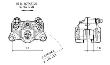 Ducati Hyperstrada 821 [BREMBO] - Pinça de freio traseiro Ø34mm natural - 0