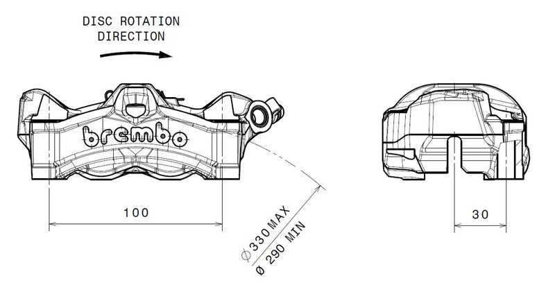 Honda Cb 1000 [BREMBO] - Pinça de freio Stylema dianteira esquerda preta