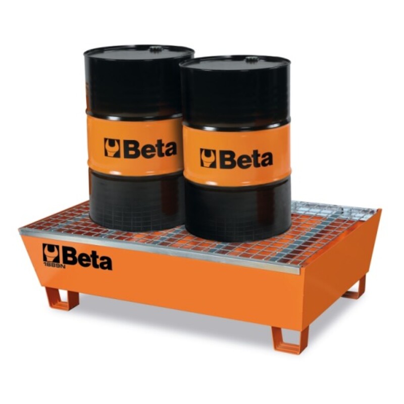 Base de barril BETA (transportável) em aço para armazenar 2 barris (200 l cada)