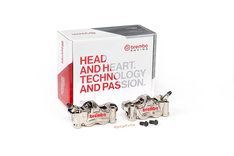Aprilia Tuono 1000 [BREMBO RACING] - Par de GP4RX - pinças de freio de 1mm (usinadas em CNC - cromadas) (com pastilhas)