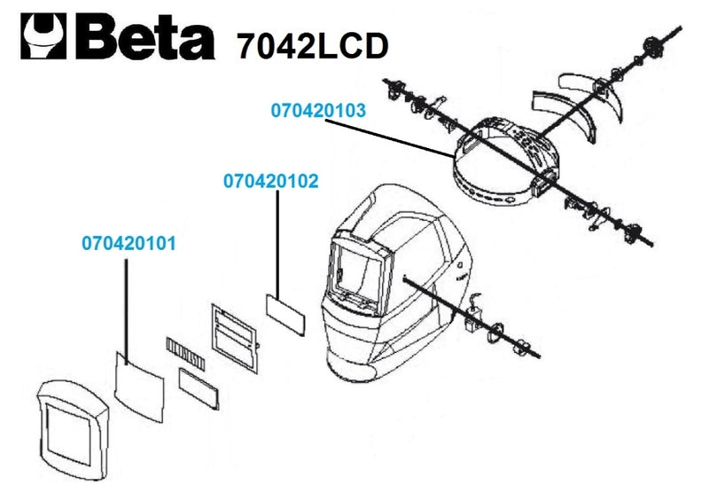 Máscara de soldagem BETA LCD 7042LCD com escurecimento automático