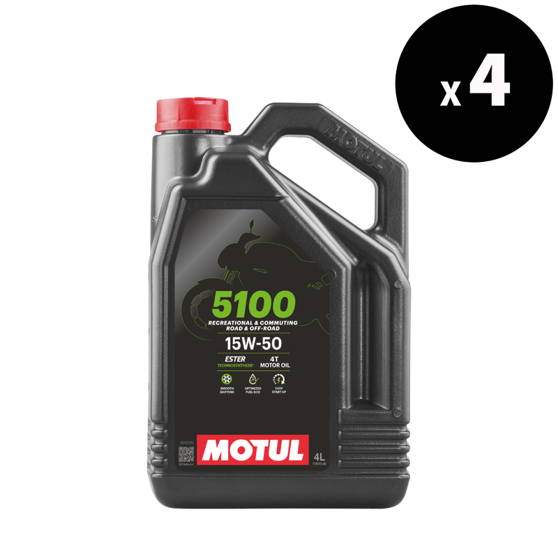 5100 Óleo de motor 4T 15W50 4L - 4 PACK [MOTUL]