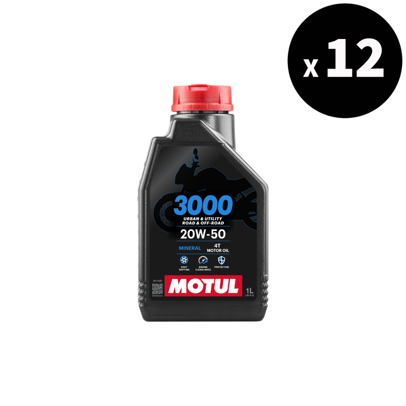 Óleo de Motor 3000 4T 20W50 1L 12-PACK [MOTUL]
