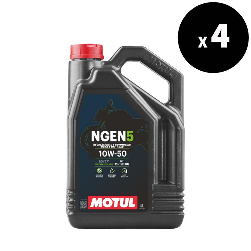 Óleo de motor nGen 5 4T 10W-50, 4L de quatro pacote [MOTUL]