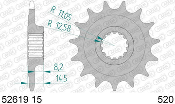 Ducati Monster 937 [AFAM] - Kit de corrente 520XHR2 15/43 Super-reforçado - Pinhão padrão - 0