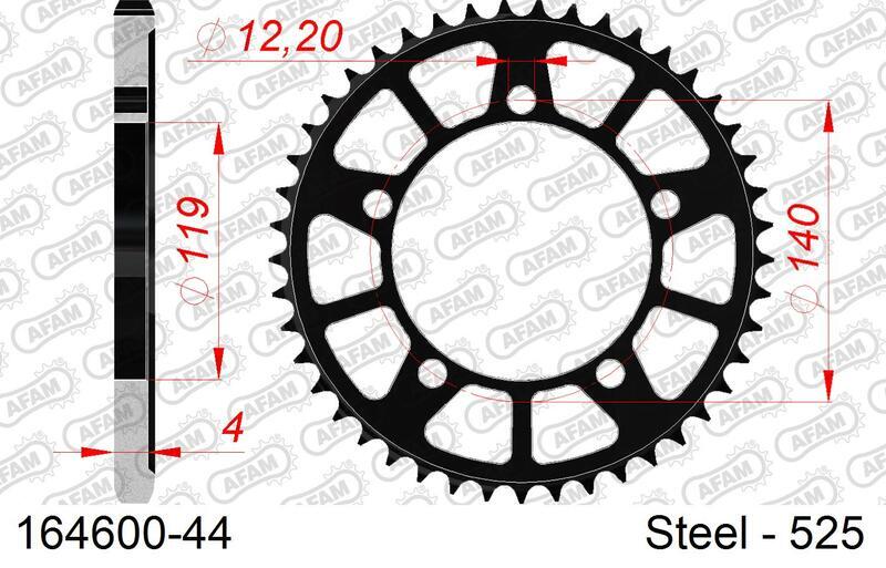 Bmw S 1000 [AFAM] - Kit de corrente 525XHR3 17/45 Super-reforçado - Pinhão padrão