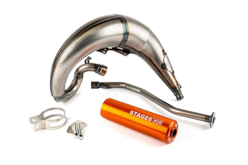 Beta RR Enduro 50 2T - Escape Streetrace High Mount esquerdo laranja