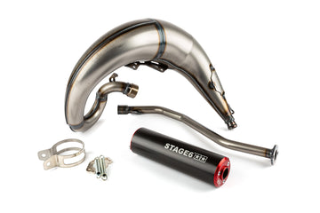 Beta RR Enduro 50 2T - Escape Streetrace High Mount esquerdo vermelho preto