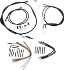 Harley Davidson flst [BURLY BRAND] - Kit completo de cabo/linha de guiador de vinil preto para cabide Ape-1