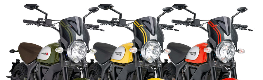 DUCATI SCRAMBLER DESERT SLED [2025] – Viseira de pára-brisa RetroVision – Preto