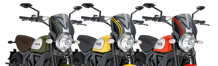 DUCATI SCRAMBLER DESERT SLED [2025] – Viseira de pára-brisa RetroVision – Preto